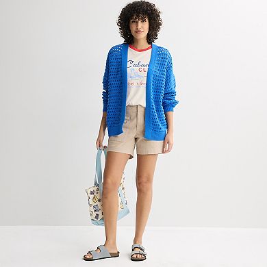 Petite Sonoma Goods For Life® Fisherman Cardigan Sweater
