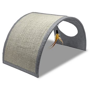 Cozy Paws Wave-Shaped Cat Scratcher with Feather Toy