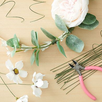 200 Pieces 19 Gauge Green Paper Wrapped Flower Wire Stem for Arrangements, 16