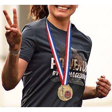 6 Pack 1st Place Gold Award Winner Medals with Ribbons 2.6" Diameter