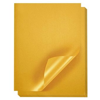 48-Pack Glitter Gold Colored Paper for DIY Crafts, Double Sided, 8.5"x11"