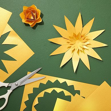 48-Pack Glitter Gold Colored Paper for DIY Crafts, Double Sided, 8.5"x11"