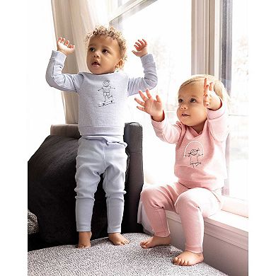 2 Piece Baby and Toddler Girls "Catch Me If You Can, I'm Jumping Rope" Cotton Rich Legging Set