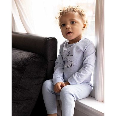 2 Piece Toddler Boys "This Is How I Roll" Cotton Rich Legging Set