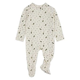 Baby Boys "Whimsical Foliage" Allover Print Zippered Footie