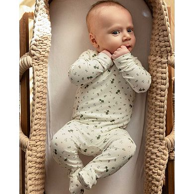 Baby Boys "Whimsical Foliage" Allover Print Zippered Footie