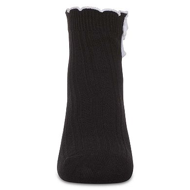 Girls' Floral Button Anklet Socks