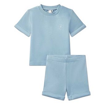 2 pc Baby and Toddler "Feel The Beat" Stretch Cotton Tee and Shorts Set