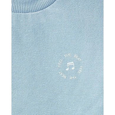 2 Piece Baby and Toddler "Feel The Beat" Stretch Cotton Tee and Shorts Set