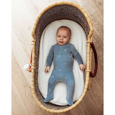 Baby Boys "Velvet Star" Cotton Rich Velour Footie