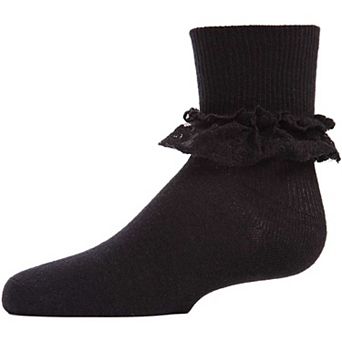 Girls' Layered Lace Cotton Blend Anklet Socks