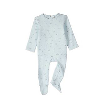 Baby and Toddler Boys "Clouds of Happiness" Cotton Rich Mini-Ribbed Footie