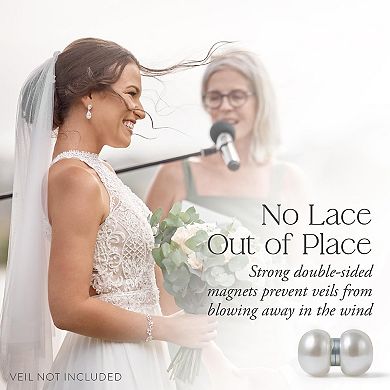 Double-Sided Pearl Veil Weights - 12 Non-Damaging Magnetic Bridal Veil Weights