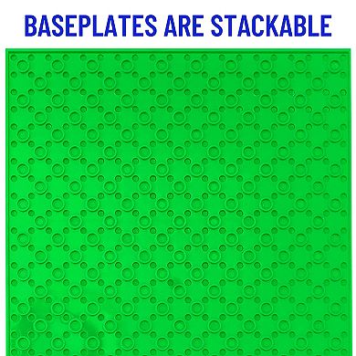 8 Piece Classic Baseplates, For Building Bricks, Basic Colors, 10x10 Inches