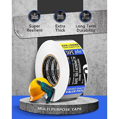 Professional Grade Aluminum Foil Tape - 6 Pack - 2 in by 210 ft (70 yds) 3.6 Mil