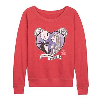 Women's Disney's The Nightmare Before Christmas Jack & Sally French Terry Long Sleeve Tee