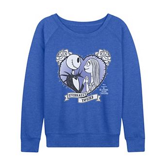 Women's Disney's The Nightmare Before Christmas Jack & Sally French Terry Long Sleeve Tee
