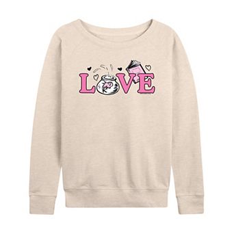 Women's Dr. Seuss Fish Love French Terry Long Sleeve Tee