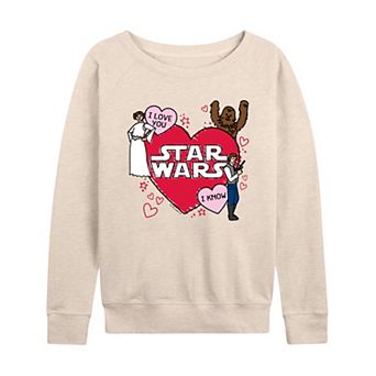 Women's Star Wars Valentine's Day Sketch French Terry Long Sleeve Tee