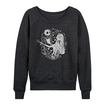 Women's Disney's The Nightmare Before Christmas Jack & Sally French Terry Long Sleeve Tee
