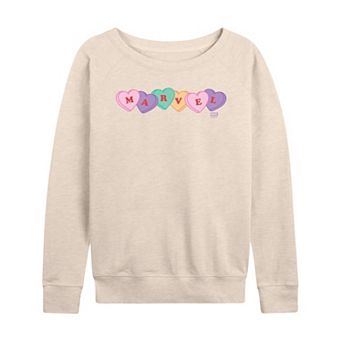 Women's Marvel Candy Hearts Logo French Terry Long Sleeve Tee