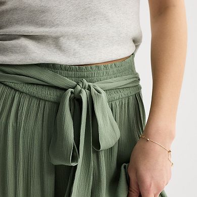 Juniors' Pink Republic Tiered Wide Leg Pants