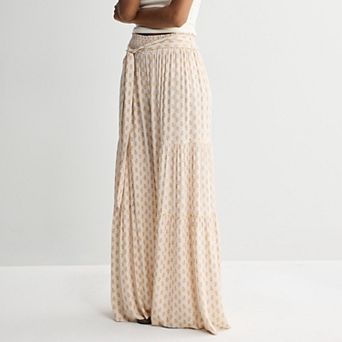 Juniors' Pink Republic Tiered Wide Leg Pants