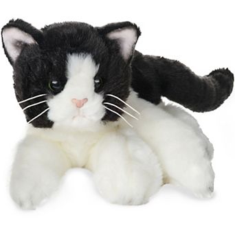 15" Cat Domino Plush Stuffed Animal Black and White Tuxedo Cat