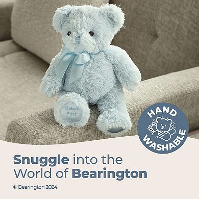 12" Teddy Bear Baby's First, Blue Classic Hand-Sewn Stuffed Animal