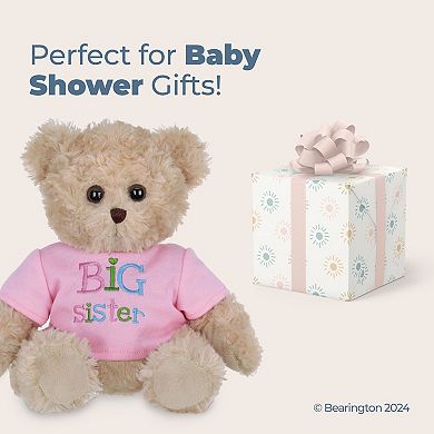 12" Teddy Bear - Big Sister Plush Stuffed Animal In Pink T-Shirt