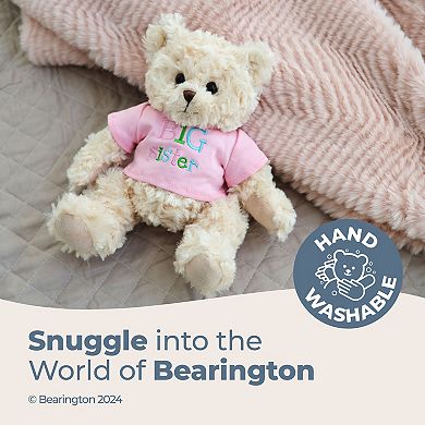 12" Teddy Bear - Big Sister Plush Stuffed Animal In Pink T-Shirt
