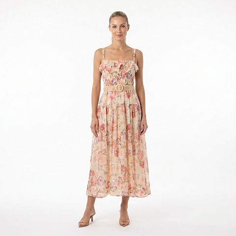 Женские платья Maison Women's Maison Tara Smocked Belted Voile Midi Dress