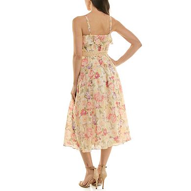 Women's Maison Tara Smocked Belted Voile Midi Dress