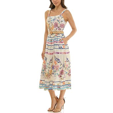 Women's Maison Tara Belted Floral Print Sundress