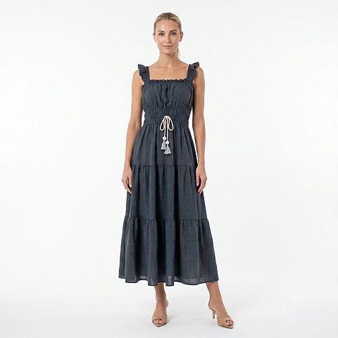 Женские платья Maison Women's Maison Tara Ruffled Twill Tiered Midi Dress