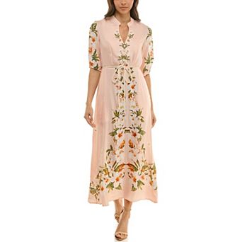 Women's Maison Tara Belted Floral Print Midi Dress