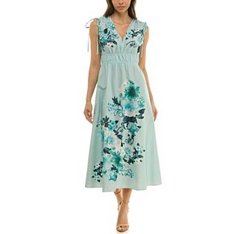 Women's Maison Tara Stretch Cotton Poplin Printed Midi Dress