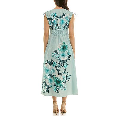 Women's Maison Tara Stretch Cotton Poplin Printed Midi Dress
