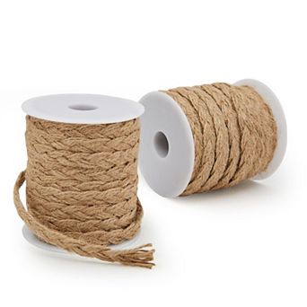 2 pc 26ft Natural Jute Rope Thick Braided Twine String 0.4" for DIY Gift Packing