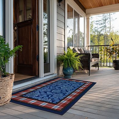 Celebrate Together™ Summer Flower Plaid Doormat