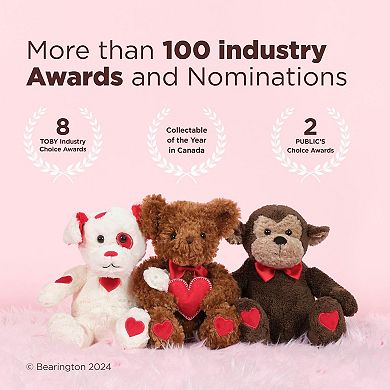 8.5" Teddy Bear, Heart-Printed Teddy Bear