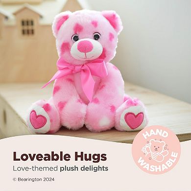8.5" Teddy Bear, Heart-Printed Teddy Bear