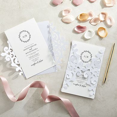 96 Sheets White Metallic Shimmer Paper, Double-Sided for Invitations, 8.5x11 In