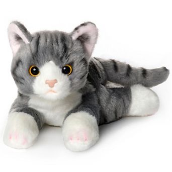 8" Cat Lil’ Socks-Small Plush Stuffed Animal Gray Striped Tabby Cat