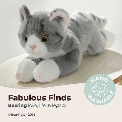 8" Cat Lil’ Socks-Small Plush Stuffed Animal Gray Striped Tabby Cat
