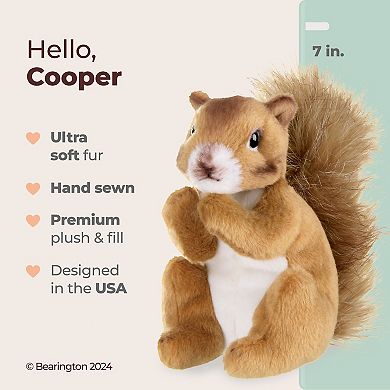7" Squirrel, Cooper Plush Toy Stuffed Animal with Soft Fur
