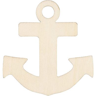 24-Pack Unfinished Wood Cutout Anchor Shaped for DIY Craft Art Class Home Décor