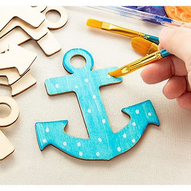 24-Pack Unfinished Wood Cutout Anchor Shaped for DIY Craft Art Class Home Décor