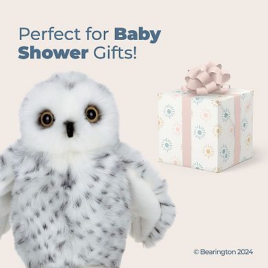 8" Owl - Bearington Collection Drift The Snowy Owl Plush Stuffed Animal