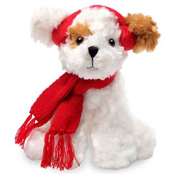 Chilly The Stuffed Dog, Christmas Stuffed Animal, 7.5" White Dog Stuffed Animal